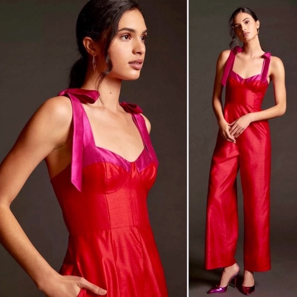 Anthropologie Hutch Red and Pink Jumpsuit - Picture 2 of 8